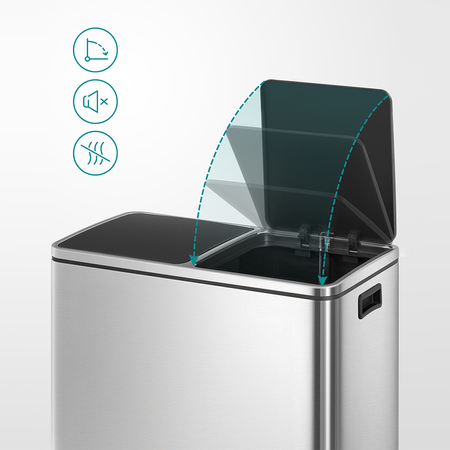 Funky Trash Can Silver Black Spacetronik Podwójny