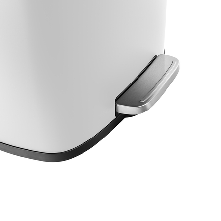 Kosz na śmieci metalowy pojedyncza komora biały