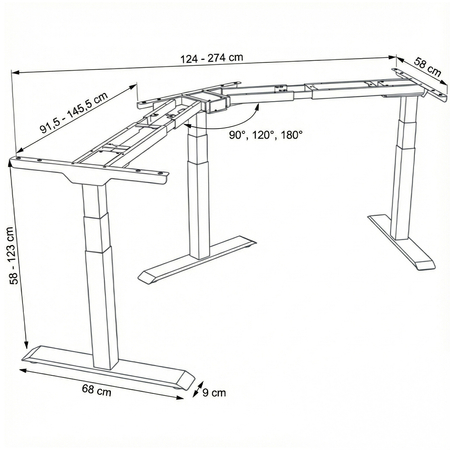 Elektryczny stelaż biurkowy Spacetronik SPE-323TW