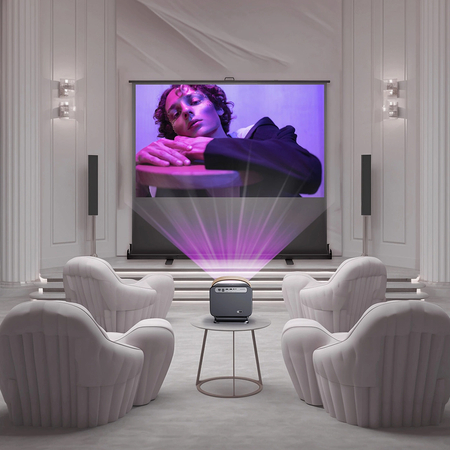 Ekran Projekcyjny Podłogowy Rozwijany 100" 4k 4:3