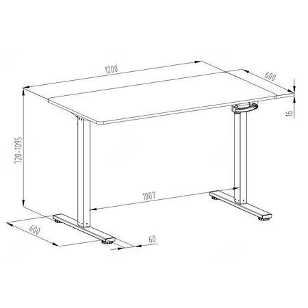 Zestaw ergonomiczny LUMBO 44 + biurko manualne SPE-O113 Moris 120×60 czarne