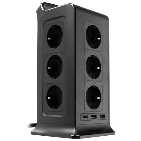 Listwa zasilająca tower 12xAC 2xUSB 1xUSB-C B