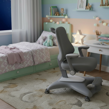 Zestaw dla dziecka regulowane biurko 112×60 z półką + ergonomiczne krzesło Spacetronik XD