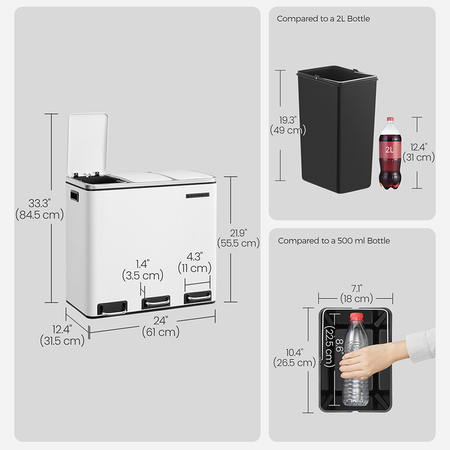 Funky Trash Can White Black Spacetronik Potrójny