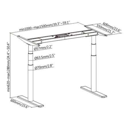 Spacetronik SPE-227W elektrischer Tischständer
