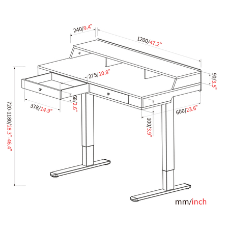 Elektryczne biurko Spacetronik SPEF141BR Frodi