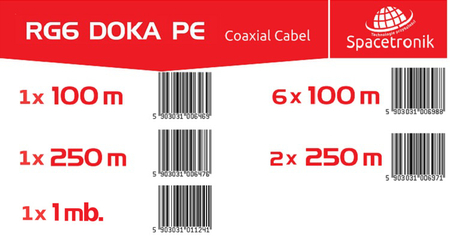 RG6 Spacetronik DOKA PE 4K Trishield Kabel 1mb