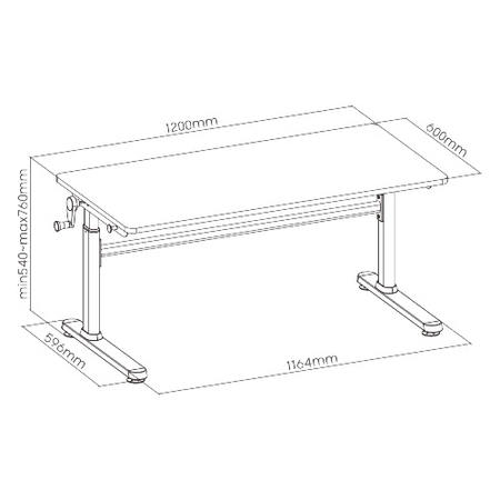 Biurko regulowane Spacetronik XD SPE-X103WL 120x60
