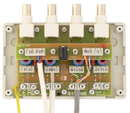 4-kanałowy Transformator z zabez. HD LHD-4-EXT-FPS