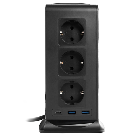 Listwa zasilająca tower 12xAC 2xUSB 1xUSB-C B