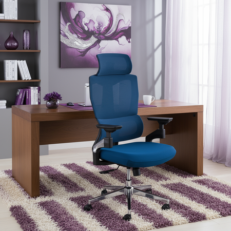 Bürodrehsessel mit Armlehne BARD blau