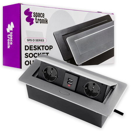 Spacetronik SPS-D24S V2 Arbeitsplattensteckdose Öffnung