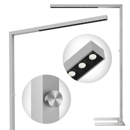 Lampa wolnostojąca podłogowa GLOW D22 Pro Srebrna