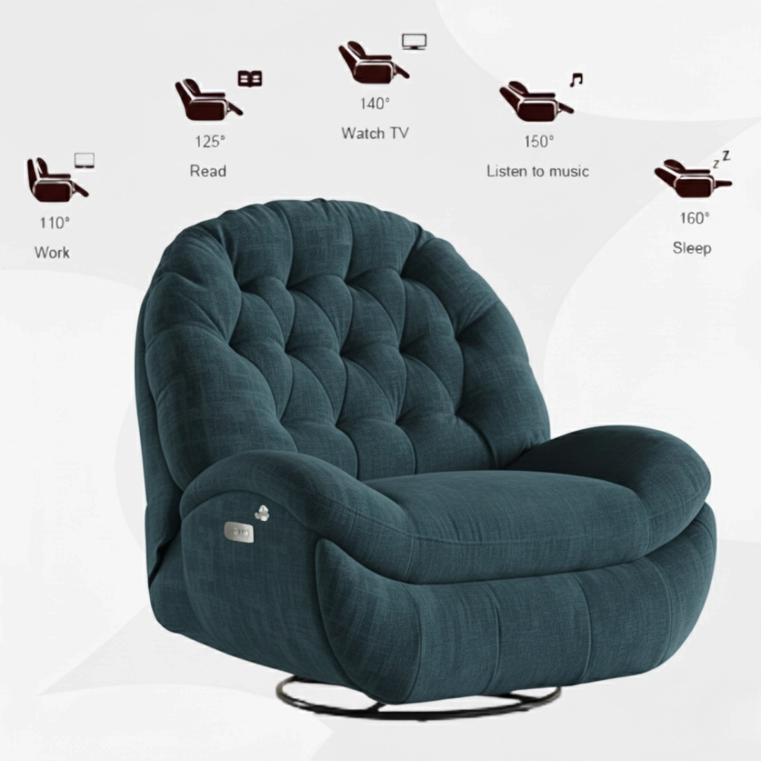 Fotel FLAX 04 – elektryczny, USB-C, Glider