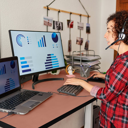 Universal-Schreibtischplatte 138x68x18 cm Backstein