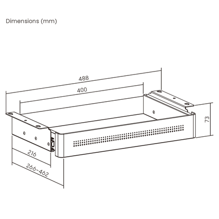 Under-Desk Storage Drawer Standard Black