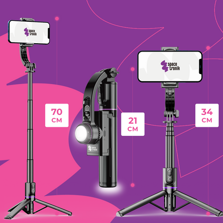 Spacetronik SR-ROLLPIX01 Selfie Stick plus Stativ
