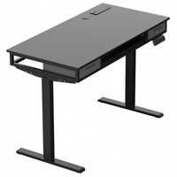 Biurko stojące regulowane SPEF122BB 120x60 z szufladą i półką czarne