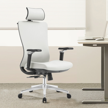 Regulowany Fotel biurowy obrotowy 5D MAURO Biały