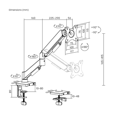 Uchwyt na monitor SPAG112 z portami USB