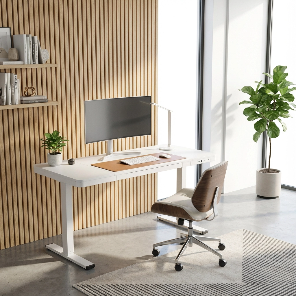 Stabilna konstrukcja biurka elektrycznego