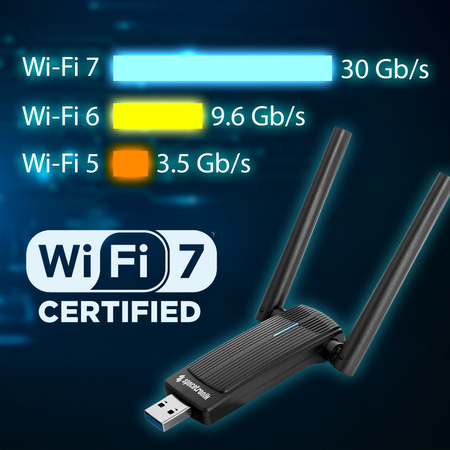Adapter Wi-Fi 7 Spacetronik SP-WU07 5G 6G BE6500