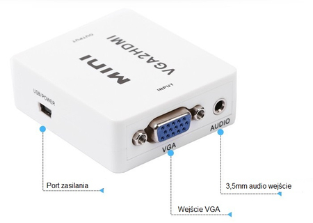 Konwerter VGA + audio na HDMI SPVA-H01