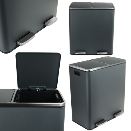 Funky Trash Can Gray Black Spacetronik Podwójny