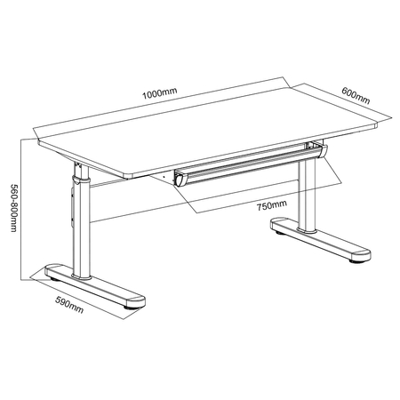 Biurko dziecięce regulowane XD SPEX105WW_100