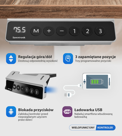 Elektryczny stelaż biurkowy Spacetronik SPE-221B