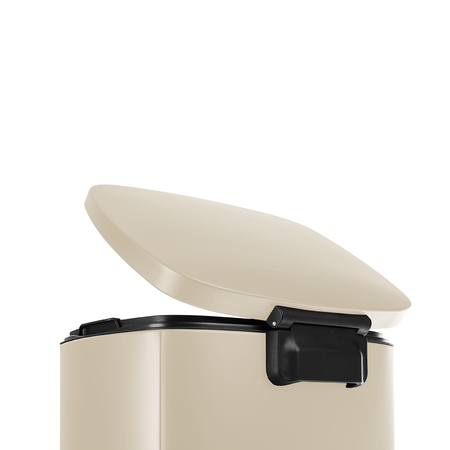 Kosz na śmieci metalowy pojedyncza komora kremowy