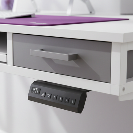 Biurko stojące regulowane SPEF122WW 120x60 białe z szufladą