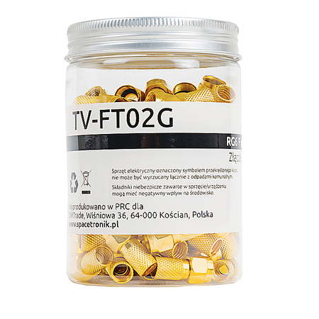 Wtyk F nakręcany Spacetronik TV-FT02G 100 szt.