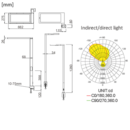 Lampa biurkowa LED narożna GLOW D24 Pro Czarna