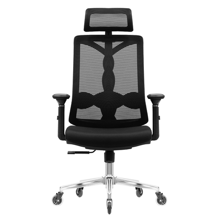 krzesło biurowe Spacetronik Spiro z pełną regulacją Czarne 4D, podparciem lędźwi.