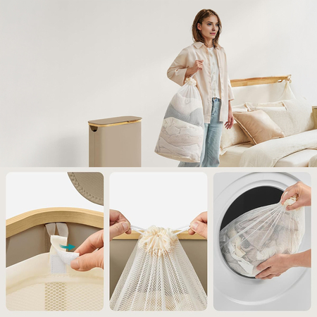 Kosz na pranie 65L 1 komorowy beż