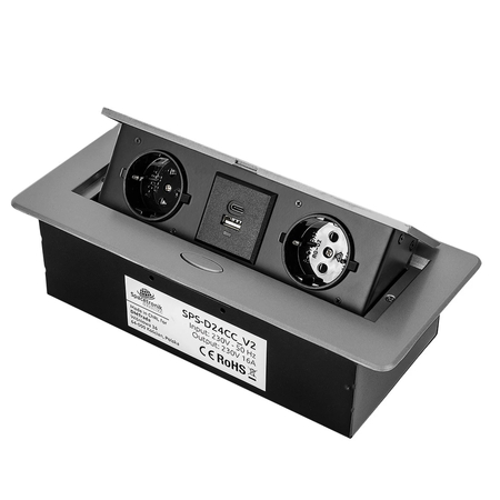 Spacetronik SPS-D24CC V2 Arbeitsplattensteckdose Öffnung