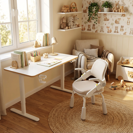 Zestaw biurko elektryczne regulowane Spacetronik SPEX123WM i krzesło regulowane SPCXD11