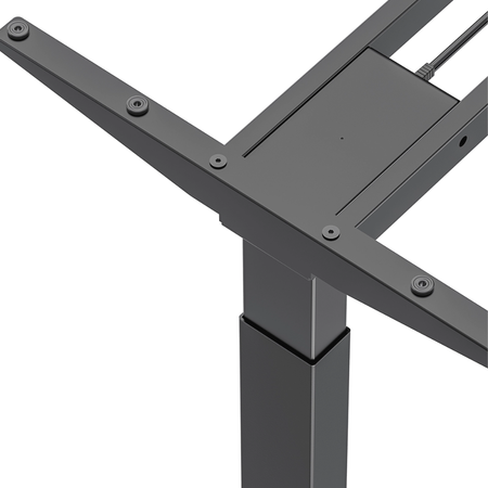 Zestaw podwójne biurko elektryczne Spacetronik Pure Black z fotelami