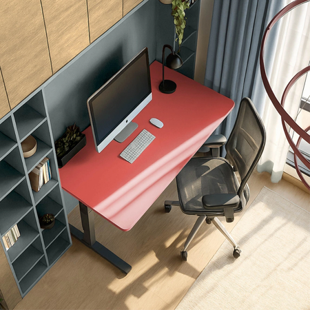 Stelaż elektryczny Spacetronik SPE-222OB + blat MDF premium czerwony