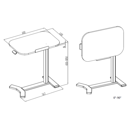 Stolik regulowany Spacetronik Buddy 18 Czarny