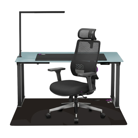 Zestaw Biurkowy Power User PRO: Stelaż 300kg, Blat 180cm, Fotel LUMBO