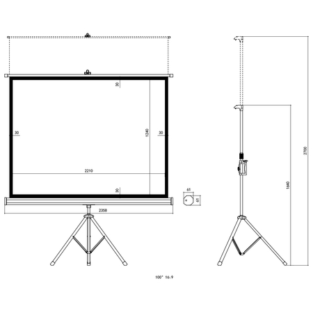 Ekran Projekcyjny ze Statywem 100" 4K Spacetronik