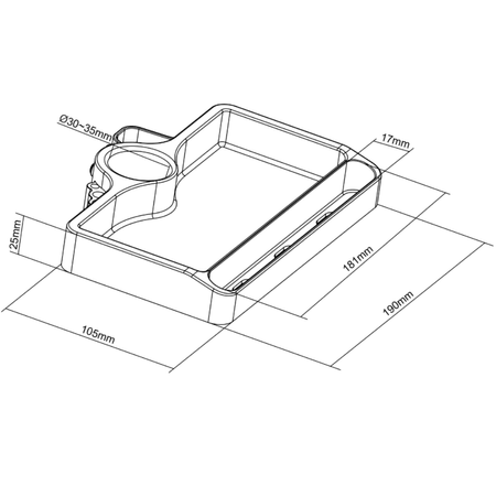 Półka organizer SPB134B montowana na stelaż do drobnych akcesoriów cczarny