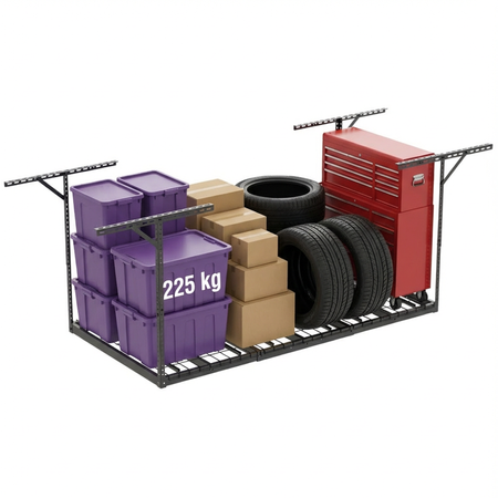 Półka Garażowa Sufitowa Stalowa Spacetronik SPG-102 Udźwig 225 kg 183 x 92 cm