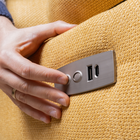 Fotel regulowany elektryczny FLAX 05 z USB regulacją oparcia i podnóżka