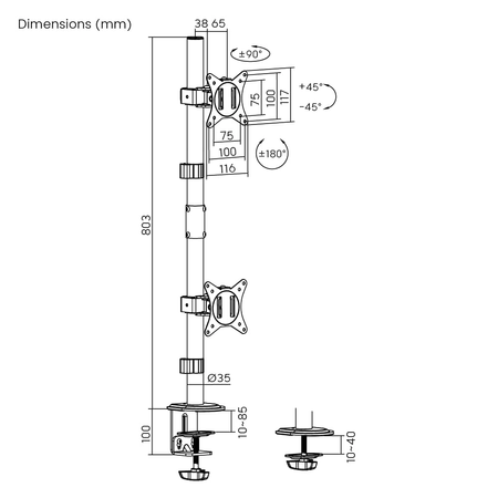 Zestaw ergonomiczny uchwyt monitor laptop lampa Glow adapter