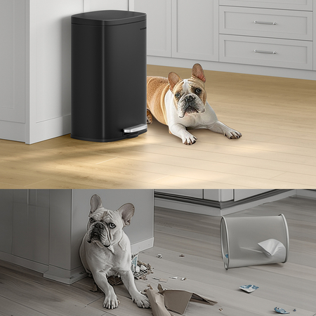 Kosz na śmieci metalowy pojedyncza komora czarny