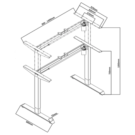 Spacetronik SPE-142OB elektrischer Tischständer