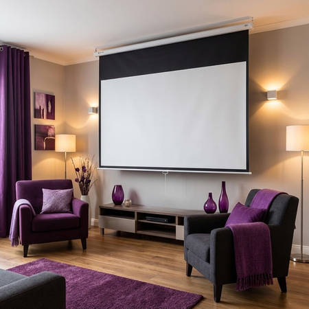 Ekran projekcyjny zwijany ręcznie 100" 16:9 biały